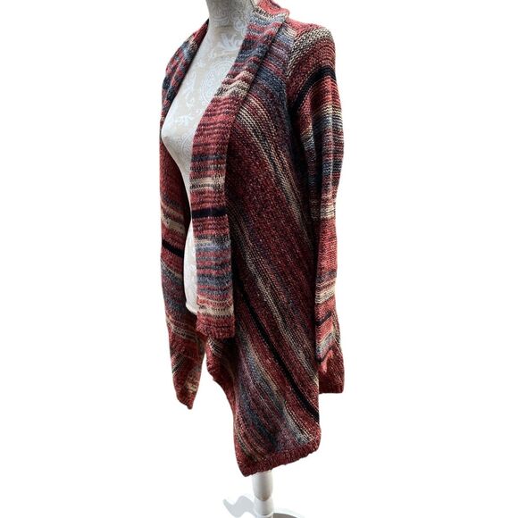 American Eagle Oversized Duster Cardigan Sweater Multicolor Striped Size M - Picture 3 of 12